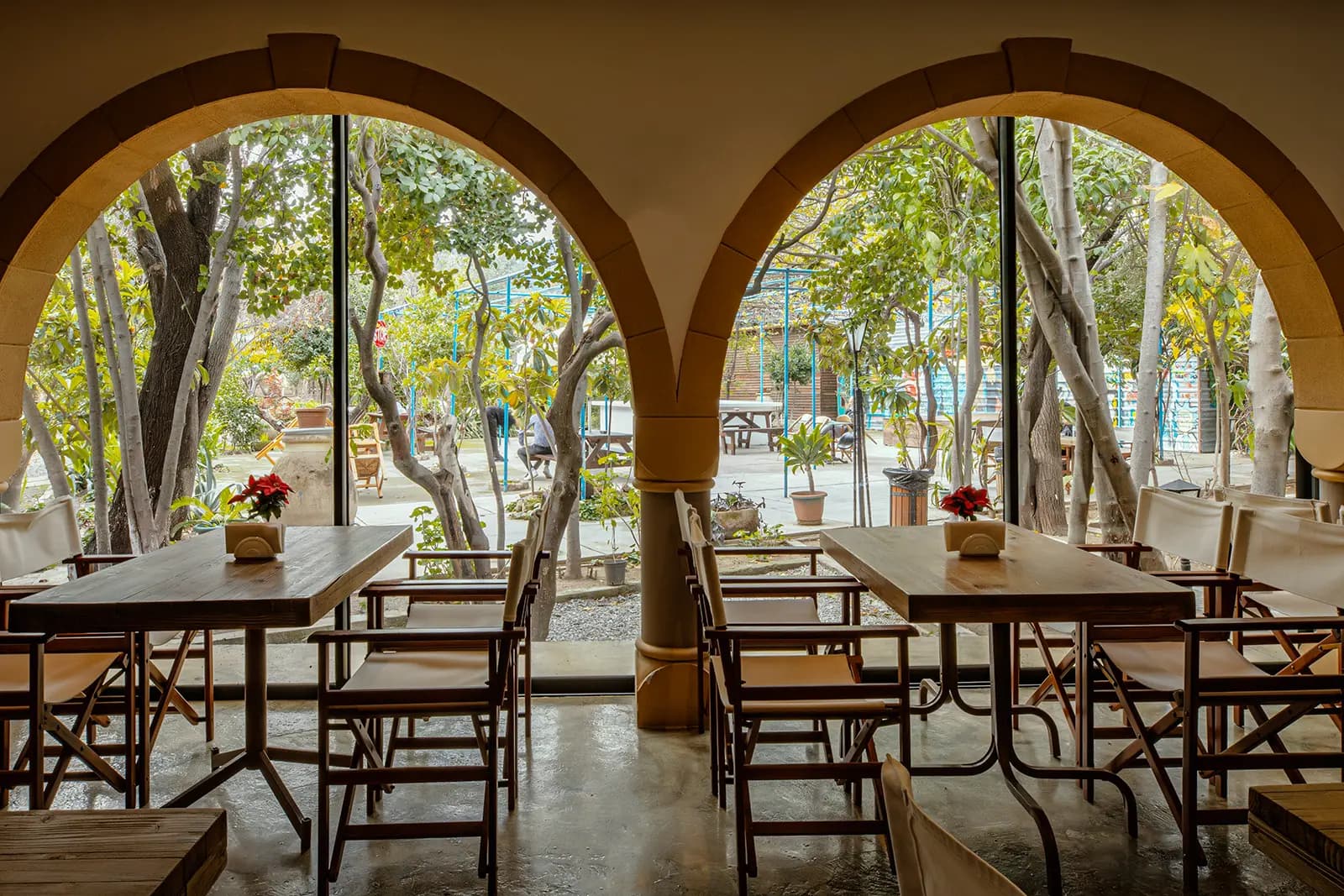 Dining area under the arches