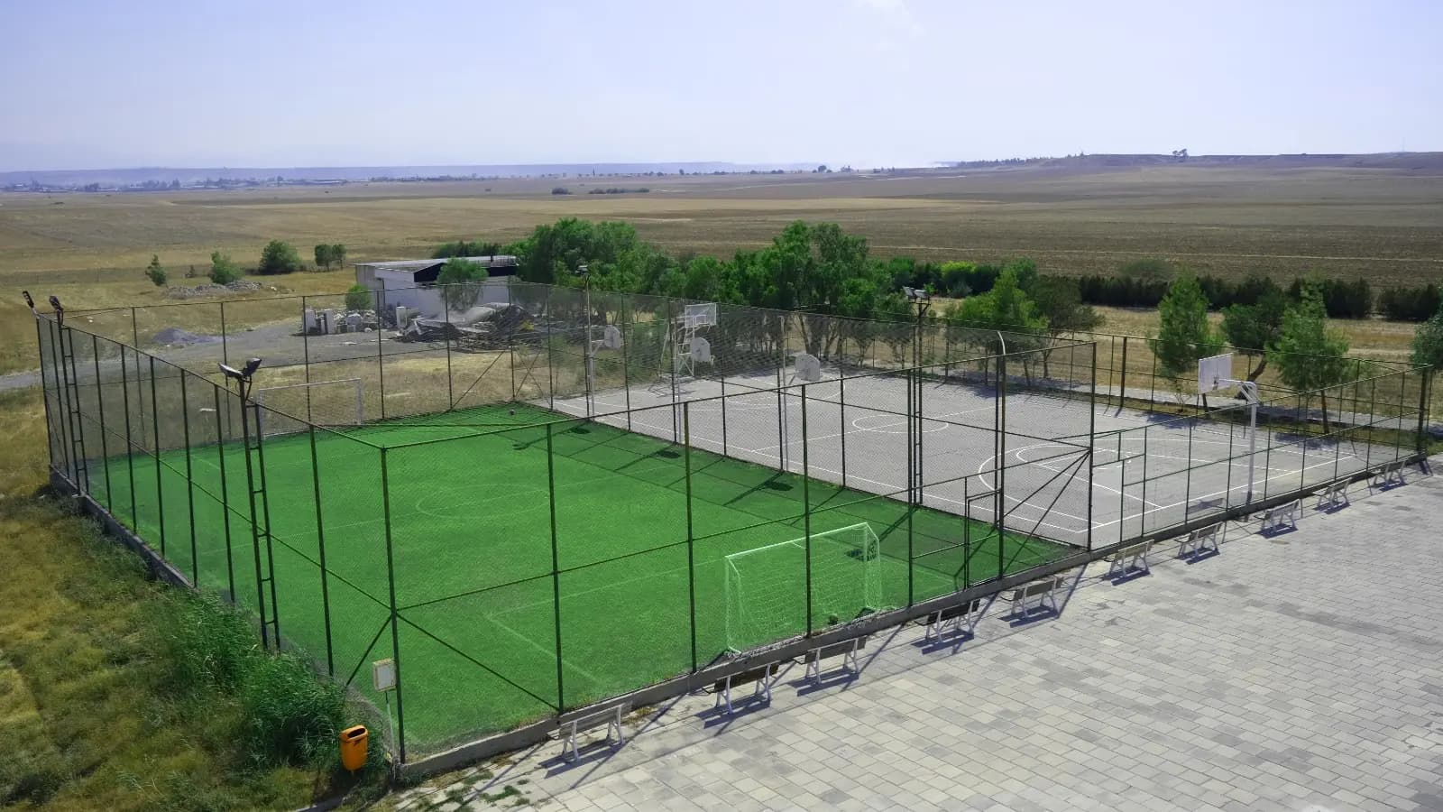Football pitch and courts