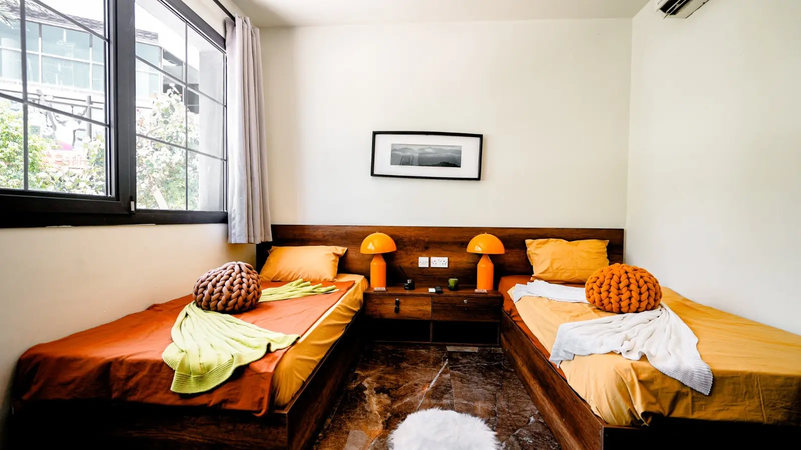 Twin dormitory room