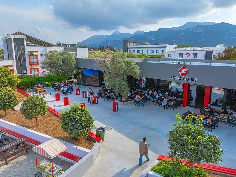Food Court and terrace, Kyrenia mountains behind
